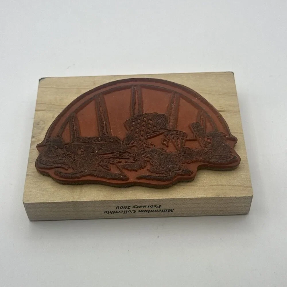 House Mouse Ace of Hearts Friends #434M Wood Rubber Stamp Stampa Rosa  hold em